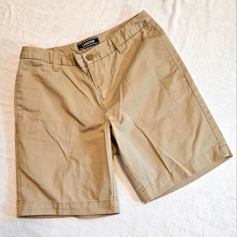 Lands' End Girls Size 12 Khaki shorts uniform shorts